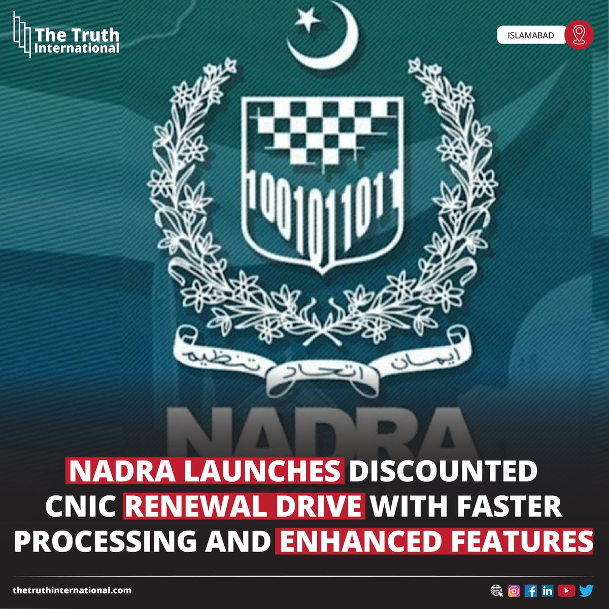 ttimagazine's tweet image. NADRA Launches Discounted CNIC Renewal Drive with Faster Processing and Enhanced Features

For Detail
thetruthinternational.com/national/nadra…

#nadra #launches #discounted #CNIC #renewal #drive #faster #processing #enhanced #features #tti