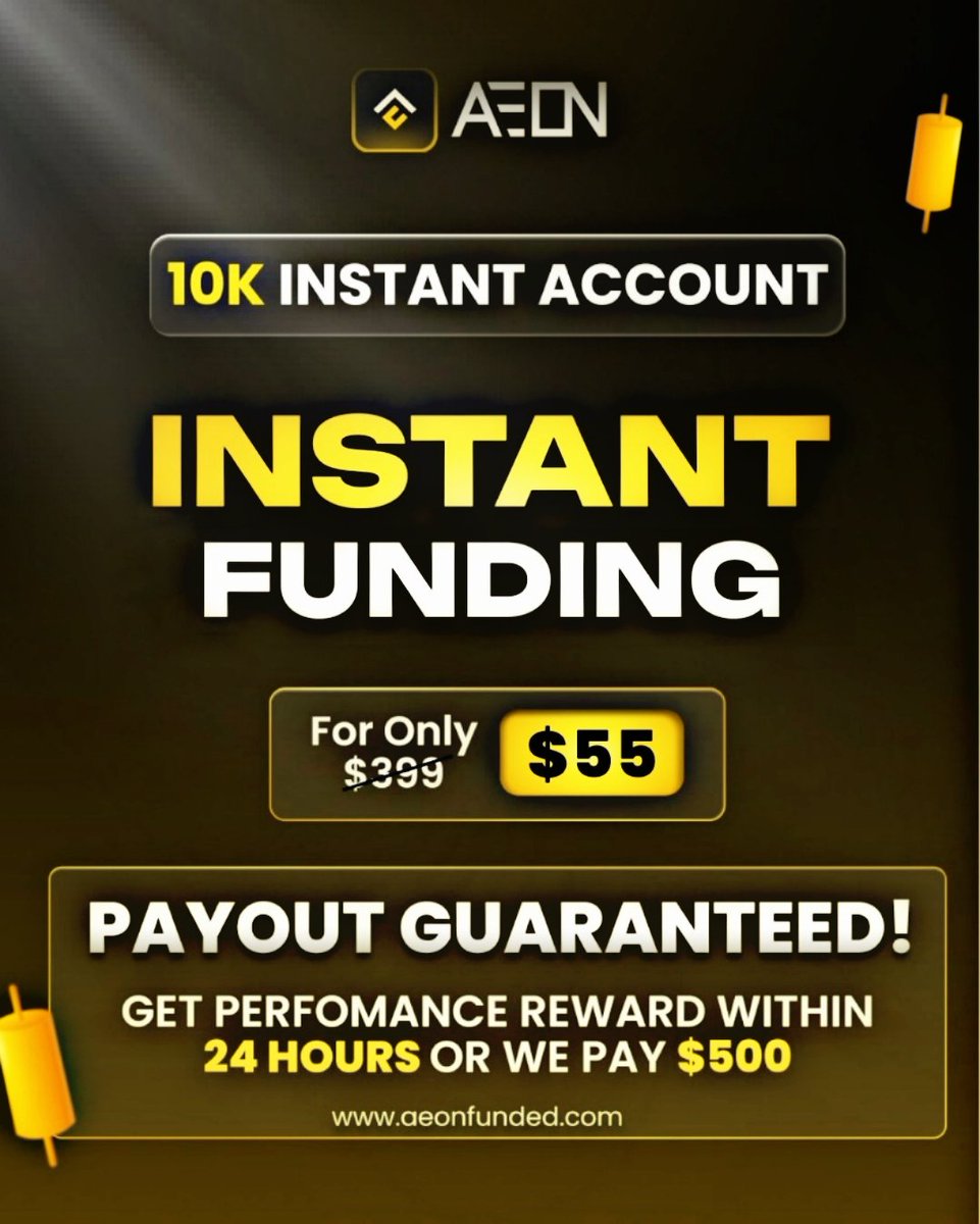 Prop Firm Hotspot (@propfirmhotspot) on Twitter photo Get a free $10,000 AEON' Challenge ๐
- Follow <a href="/AeonFunded/">Aeon Funded</a> <a href="/propfirmhotspot/">Prop Firm Hotspot</a>
- Like, Repost & Tag 4 Traders
$10k AEON' Instant funded for just 55$
Use code: 10K55
(Winners in 24 hours) Get a free $10,000 AEON' Challenge ๐
- Follow <a href="/AeonFunded/">Aeon Funded</a> <a href="/propfirmhotspot/">Prop Firm Hotspot</a>
- Like, Repost & Tag 4 Traders
$10k AEON' Instant funded for just 55$
Use code: 10K55
(Winners in 24 hours)