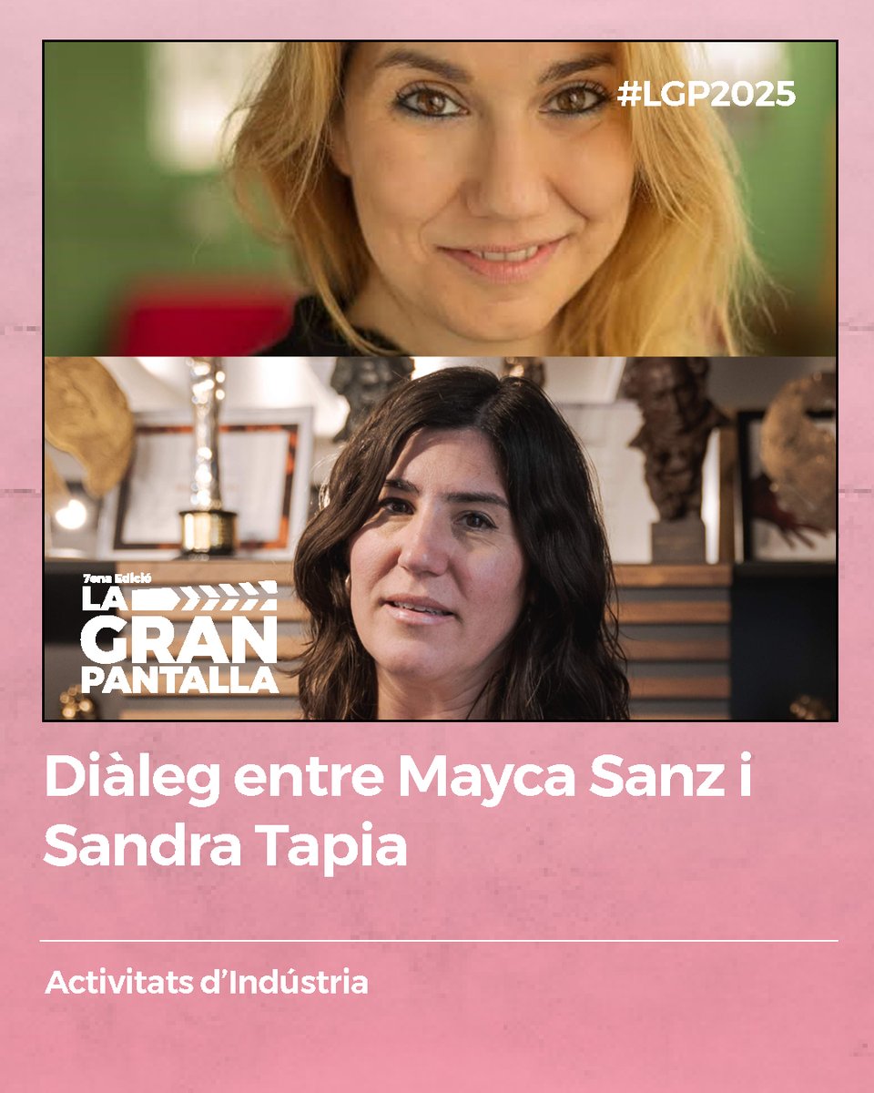 La GRAN pantalla Festival (@granpantallabcn) on Twitter photo 🗣️ DIÀLEG ENTRE MAYCA SANZ I SANDRA TAPIA
Mayca Sanz (Allegra Films) i Sandra Tapia (Arcadia Motion Pictures), comparteixen experiències sobre la producció cinematogràfica,
📅 3/7 ⌚️ 11:45 h 📍 al <a href="/patillimona/">Pati Llimona</a>
📲 lagranpantalla.glide.page/dl/17171d/s/87…
* Amb sessió de networking posterior 🗣️ DIÀLEG ENTRE MAYCA SANZ I SANDRA TAPIA
Mayca Sanz (Allegra Films) i Sandra Tapia (Arcadia Motion Pictures), comparteixen experiències sobre la producció cinematogràfica,
📅 3/7 ⌚️ 11:45 h 📍 al <a href="/patillimona/">Pati Llimona</a>
📲 lagranpantalla.glide.page/dl/17171d/s/87…
* Amb sessió de networking posterior