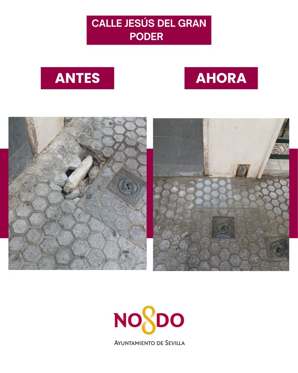 Hemos procedido a cerrar una calicata en la calle Jesús del Gran Poder que se encontraba en mal estado.

Seguimos atendiendo todas las peticiones vecinales, para mejorar entre todos, el día a día de nuestros vecinos.