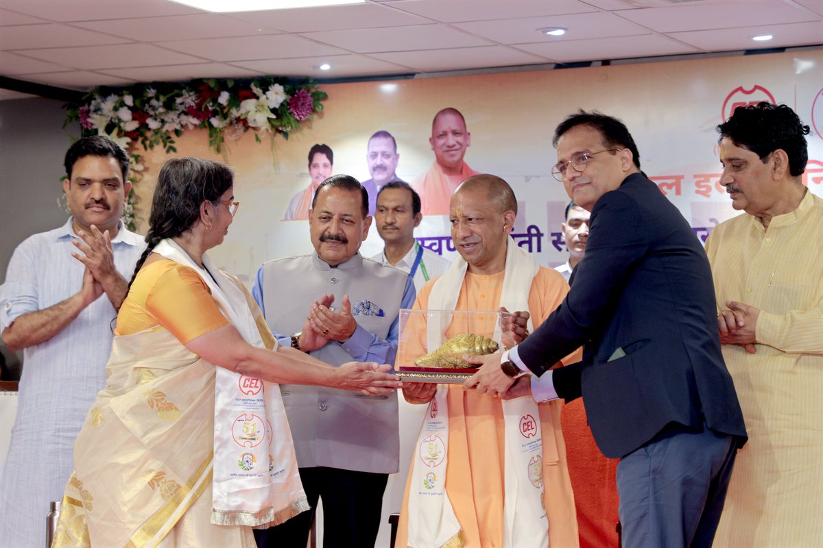 celbharat's tweet photo. Central Electronics Limited Concludes Golden Jubilee Year with Launch of Green Tier-III Data Centre and 200 MW Solar Module Manufacturing Plant
Yesterday, we at CEL, successfully marked the 51st Foundation Day with the culmination of Golden Jubilee Year. 
The highlight of the event was the Foundation Laying of state-of-the-art Green Tier-III Data Centre, by Hon’ble Chief Minister of  Uttar Pradesh, Yogi Adityanath Ji and Hon’ble Union Minister for Science & Technology, Dr. Jitendra Singh Ji.  
Further a Memorandum of Agreement (MoA) was exchanged, for setting up of  200 MW Automated Solar Module Manufacturing Plant. Combined revenues from both of them will give a substantial boost to CEL’s financials. 
The culmination ceremony was held on 26.06.2025 at the ‘Swarna Mandapam’, in the august presence of the Hon’ble Chief Minister of Uttar Pradesh, signifying CEL’s unwavering commitment, to strengthening India’s digital infrastructure and renewable energy capacity.
The new Green Tier-III Data Centre, of  30 MVA capacity having 600 racks, is among the first of its kind to be developed by a CPSE which shall significantly contribute to the goals of the UP Data Centre Policy 2021. Similarly, the 200 MW automated solar module plant is poised to boost domestic manufacturing under the National Solar Mission.
These new initiatives will further enhance CEL’s contribution to national priorities in technology, security, and sustainable development. 
Last year, the Golden Jubilee celebrations of CEL (26th June 1974 – 2024) commenced, with the blessings of the Hon’ble Vice President of India, wherein the company was conferred with the coveted status of   mini Ratna Category-I CPSE.
CEL remains committed to serving the nation with innovation, excellence, and strategic impact, advancing the vision of Digital India, Atmanirbhar Bharat, and a sustainable, self-reliant future.