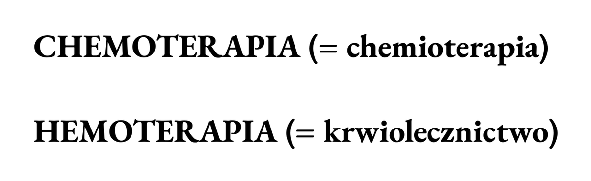goshki's tweet image. TIL [PL]: chemoterapia vs hemoterapia

Po więcej zapraszam na: sjp.pwn.pl/zasady/zestawi…