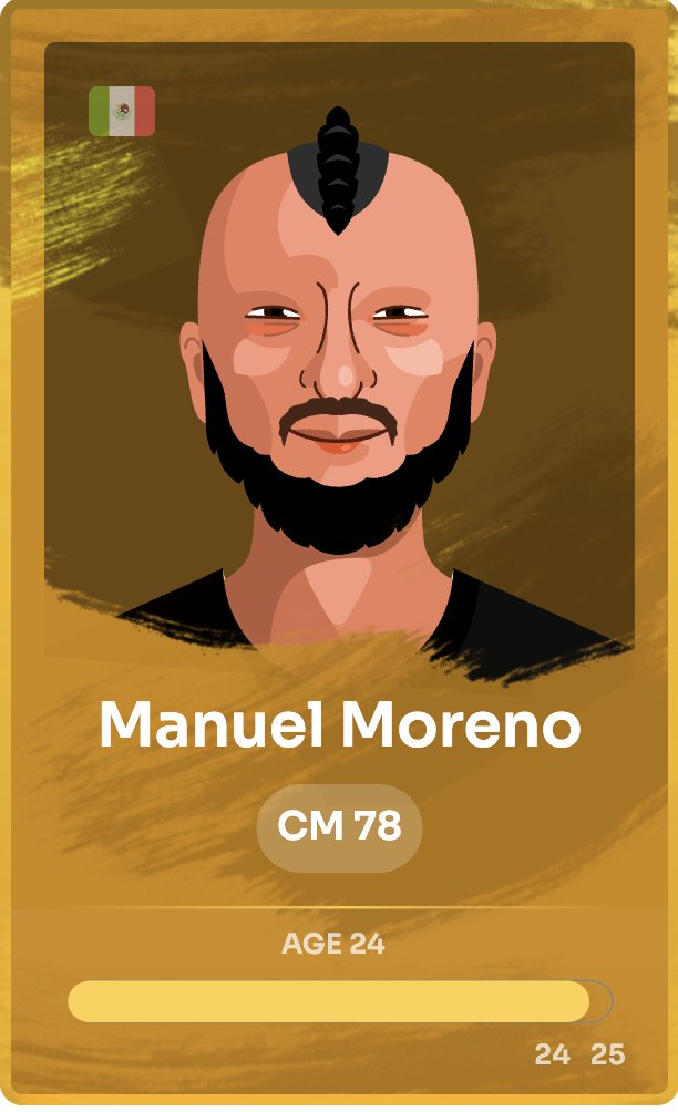 nfthunts's tweet image. We bid farewell to one of our superstars, Manuel Moreno. We bought Manuel in for 0.12 at the start of May and have sold him for 0.289 ETH. 

We wish him and his new owner the best of luck for Season 9.

#Footium