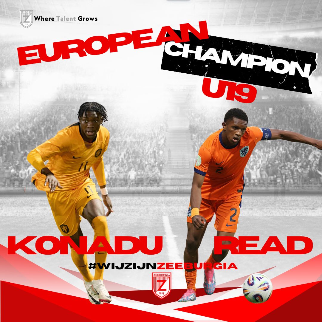 AVVZeeburgia's tweet photo. β½ π Givairo Read en Don-Angelo Konadu zijn Europese Kampioenen!! Deze oud-Zeeburgianen hebben een enorme bijdrage geleverd aan het succes van het Nederland O19 team. Gefeliciteerd mannen, jullie maken ons trots! π³π± β½οΈ π
#wijzijnzeeburgia #wheretalentgrows #voetbal #amsterdam https://t.co/XiEPBTIDLN
