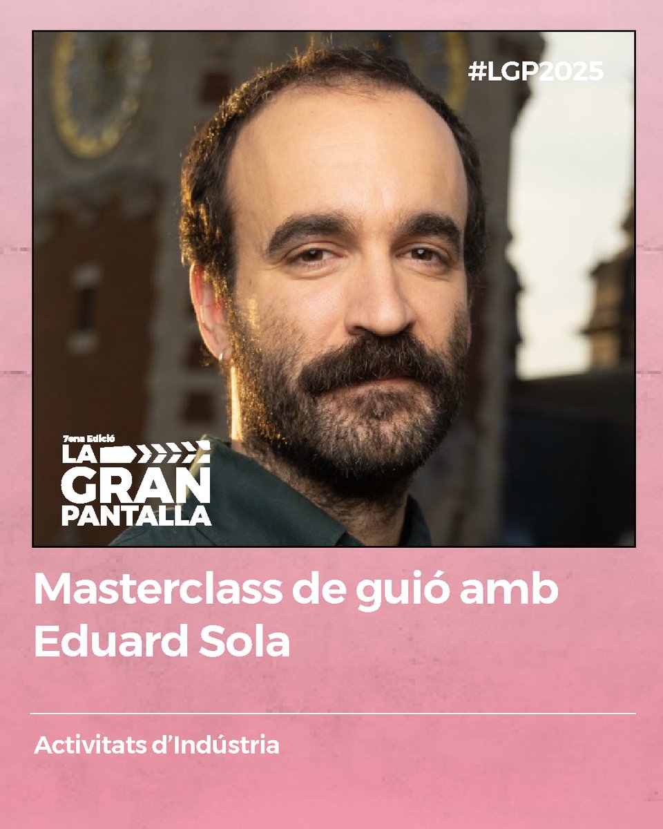 La GRAN pantalla Festival (@granpantallabcn) on Twitter photo 💥 ACTIVITATS D'INDÚSTRIA | MASTERCLASS DE GUIÓ AMB EDUARD SOLA
Una trobada íntima i creativa amb el guionista de CASA EN FLAMES on compartirà el seu procés d’escriptura.
📅 3/7 ⌚️ 10 h 📍 al <a href="/patillimona/">Pati Llimona</a>
📲 Reserva la teva entrada gratuïta lagranpantalla.glide.page/dl/17171d/s/87… 💥 ACTIVITATS D'INDÚSTRIA | MASTERCLASS DE GUIÓ AMB EDUARD SOLA
Una trobada íntima i creativa amb el guionista de CASA EN FLAMES on compartirà el seu procés d’escriptura.
📅 3/7 ⌚️ 10 h 📍 al <a href="/patillimona/">Pati Llimona</a>
📲 Reserva la teva entrada gratuïta lagranpantalla.glide.page/dl/17171d/s/87…