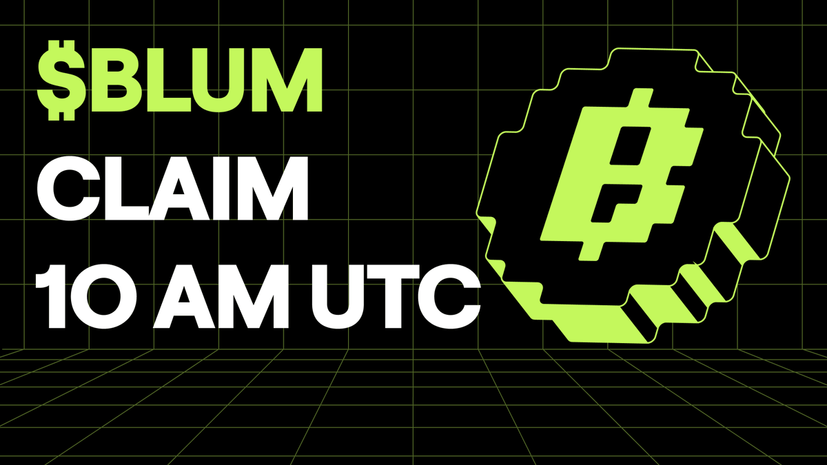 blumcrypto's tweet photo. 📣 $BLUM Claim Goes Live at TGE – 10 AM UTC!
You’ll be able to claim your airdrop directly in the mini app 🪂

📈 Trading kicks off right after:
@bitgetglobal: 10 AM UTC
@Gate_io: 11 AM UTC

💁‍♂️ You can claim once – unvested tokens will be burned, reducing total $BLUM supply. https://t.co/O7qIJfUZdt