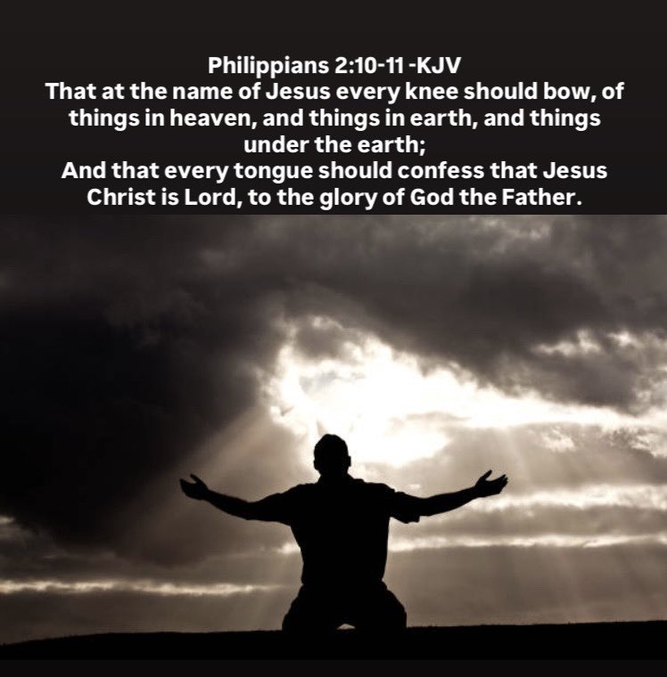 Philippians 2:10-KJV
“That at the name of Jesus every knee should bow, of things in heaven, and things in earth, and things under the earth”Have a blessed and wonderful Friday everyone ❤️