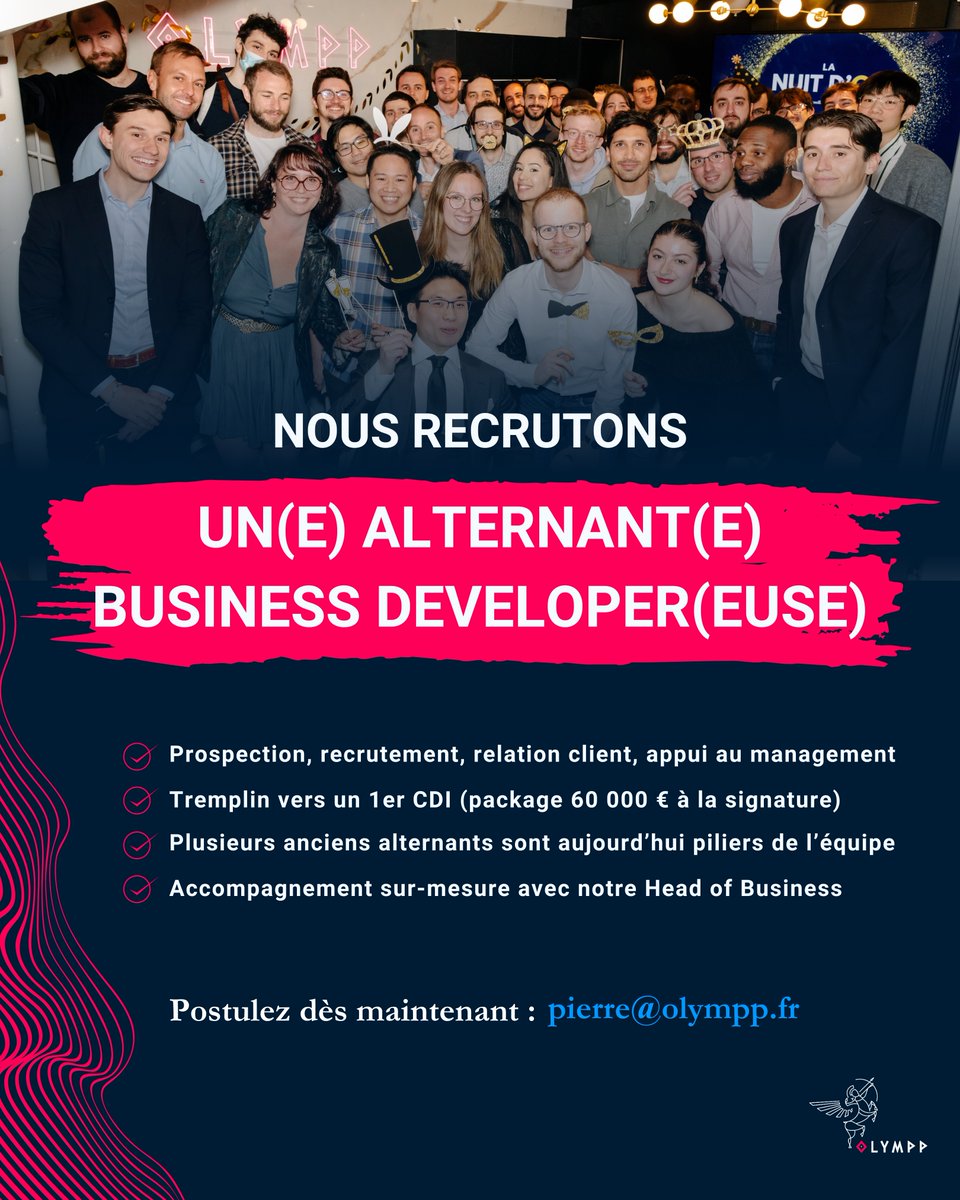 OL1PP's tweet photo. 🎯 ALTERNANCE : On recrute un(e) Business Developer !
Envie de monter en compétences, de relever des défis et d'évoluer dans une équipe ambitieuse ? Rejoins-nous !
👉 Pour plus d'infos, rendez-vous sur Job Teaser !
https://t.co/Jcm1MqF9ga

#Emploi #Alternance #BizDev #Recrutement https://t.co/eCRcf8lnGF