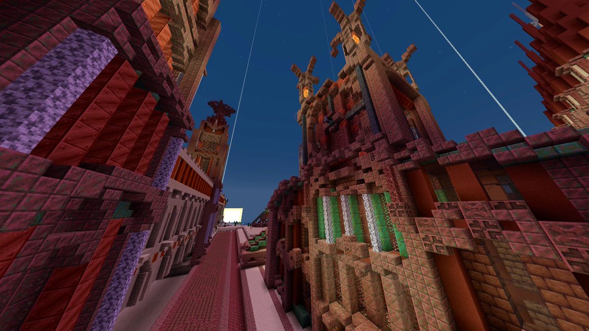 karumerualpha's tweet photo. #minecraft建築コミュ #Minecraft建築 
/教会と河の景色 https://t.co/NNp0m1ECEK