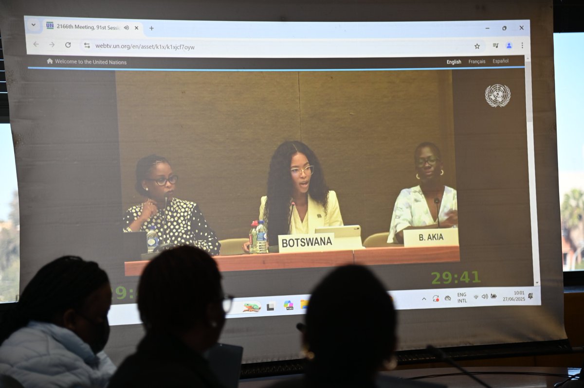 We are hosting civil society as Botswana makes representations to the Committee on the Elimination of Discrimination against Women (CEDAW). 

📺Watch online: shorturl.at/YlBTf

📚Read the reports here: shorturl.at/9r9Vn

#GenderEquality #EndDiscrimination