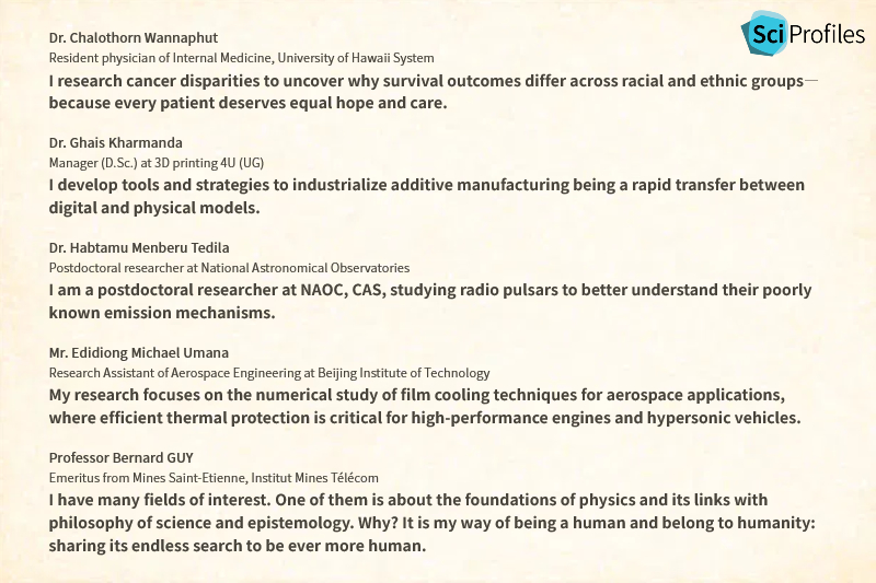 SciProfiles's tweet photo. 🎉Celebrating "Why I Research" Voices!
🌟Top winner Dr. Chalothorn Wannaphut @Sai_Wannaphut : https://t.co/AXahnrHtD0
🖼️Check the image below for top 5 outstanding researches.
✨Meet more inspiring researchers: https://t.co/TUMJ6o6XHq
#HealthEquity #SciProfiles #OpenScience https://t.co/0ZxH6ekA9X