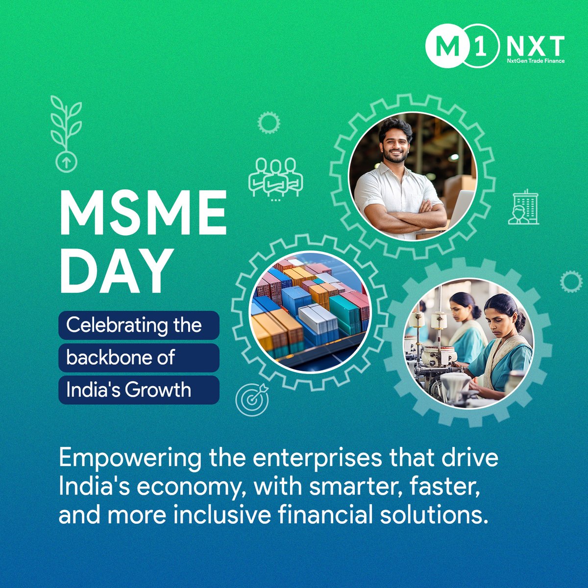 M1Nxt's tweet image. This #MSMEDay, we celebrate the true drivers of India’s economic growth - our Micro, Small, and Medium Enterprises.
Their resilience fuels progress, innovation, &amp;amp; opportunity. #M1NXT proudly supports  them, enabling their ambitions with smarter, inclusive #tradefinancesolutions.