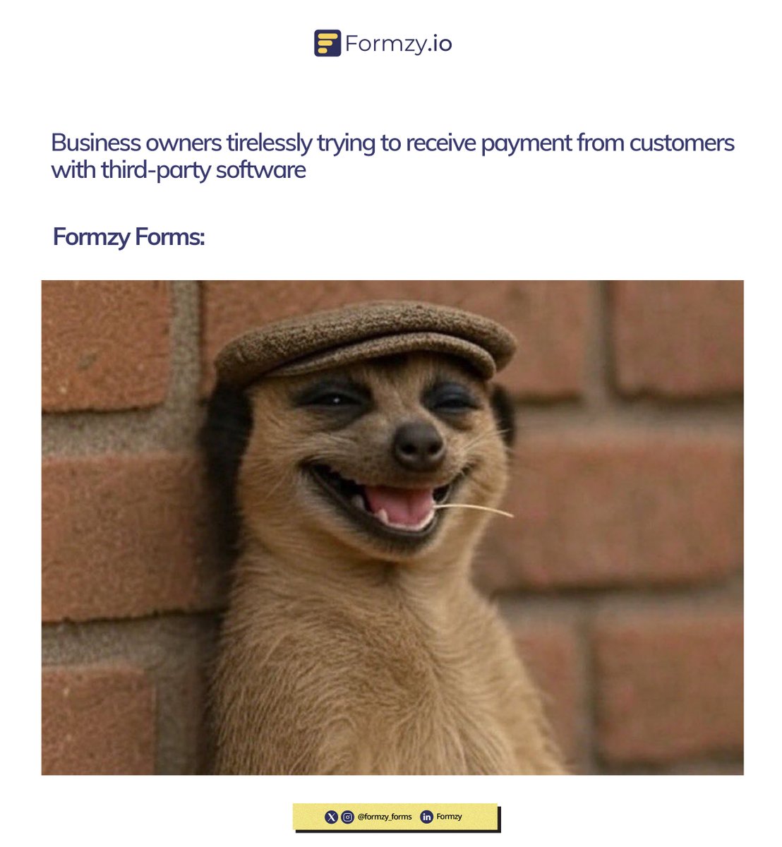 Formzy_forms's tweet photo. That feeling when collecting payments finally becomes this easy. 😉 Say goodbye to payment headaches!

#Formzy #OnlinePayments #BusinessSolutions #NoMoreHeadaches #PaymentProcessing #EntrepreneurLife https://t.co/28z3rOdN0z
