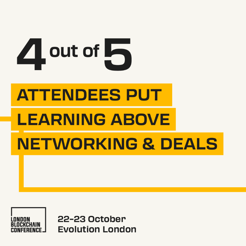 LDN_Blockchain's tweet photo. The #1 reason people attend #blockchain events? Learning beats networking 4 to 1.​ 💡

We've designed two power-packed days that deliver on all priorities, needs, and #business goals – because blockchain success requires the full package.