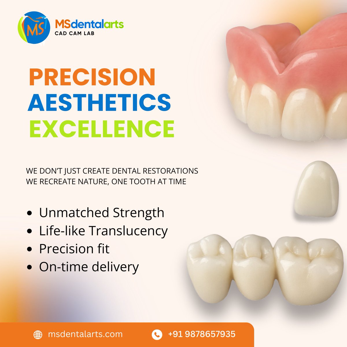 Msdentalarts's tweet photo. At MS Dental Arts, every restoration is a masterpiece.
From Zirconia crowns to custom full-arch solutions, we blend cutting-edge technology with artistic craftsmanship to deliver results that not only fit perfectly but also look natural.
#MSDentalArts #DentalLabIndia #Zirconia https://t.co/qmwfSZ6bzd
