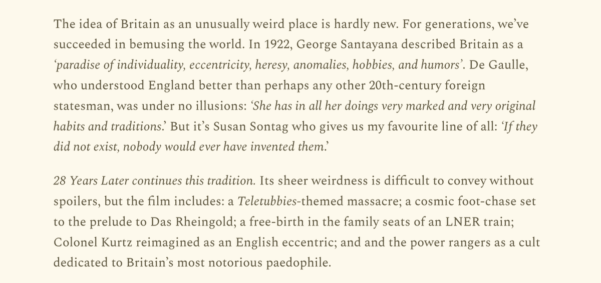 aled_mj's tweet photo. Wrote something about 28 Years Later, Britain as Devil Land, and the need to make England weird again. https://t.co/X7YRRRLxqK