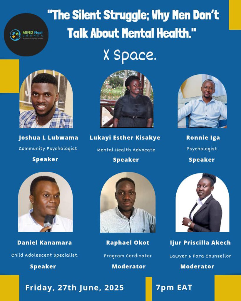 educ_ForAll's tweet image. 🗣️ This Friday!
Our Programs Officer, @Priscilla_Akech ,joins @mindnestug for an important X Space on:
“The Silent Struggle: Why Men Don’t Talk About Mental Health.”
📍27th June | 7:00 PM EAT
Let’s break the silence, together. 💬
#MentalHealth