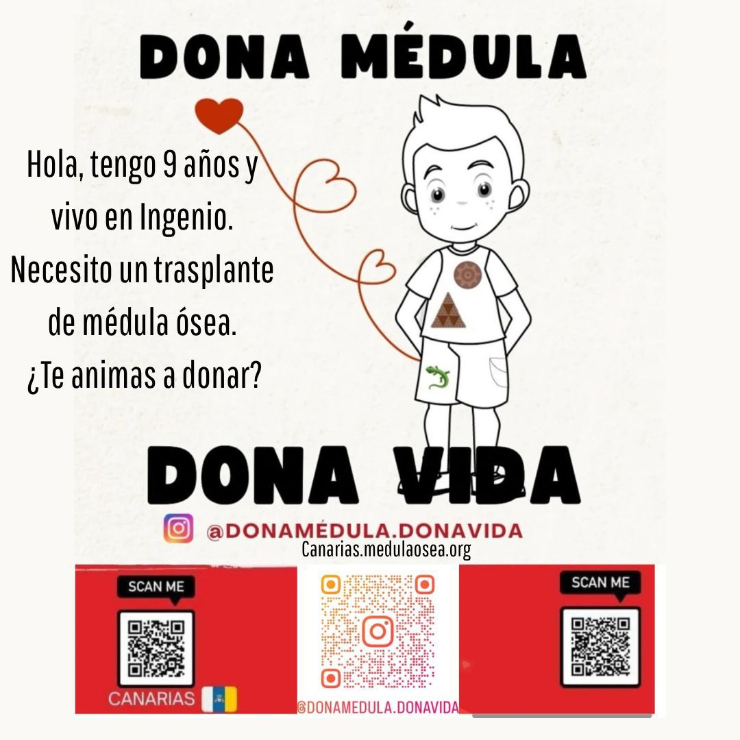 Queremos hablarles de algo muy importante. Ardiel, con 9 años, necesita un trasplante de médula para seguir adelante.
Donar médula NO es peligroso, y puede salvar vidas.Cuantos más donantes haya, más fácil esencontrar una persona compatible.
<a href="/donamedula/">Voluntarios dona MO</a>.donavida
#ayudamosaardiel