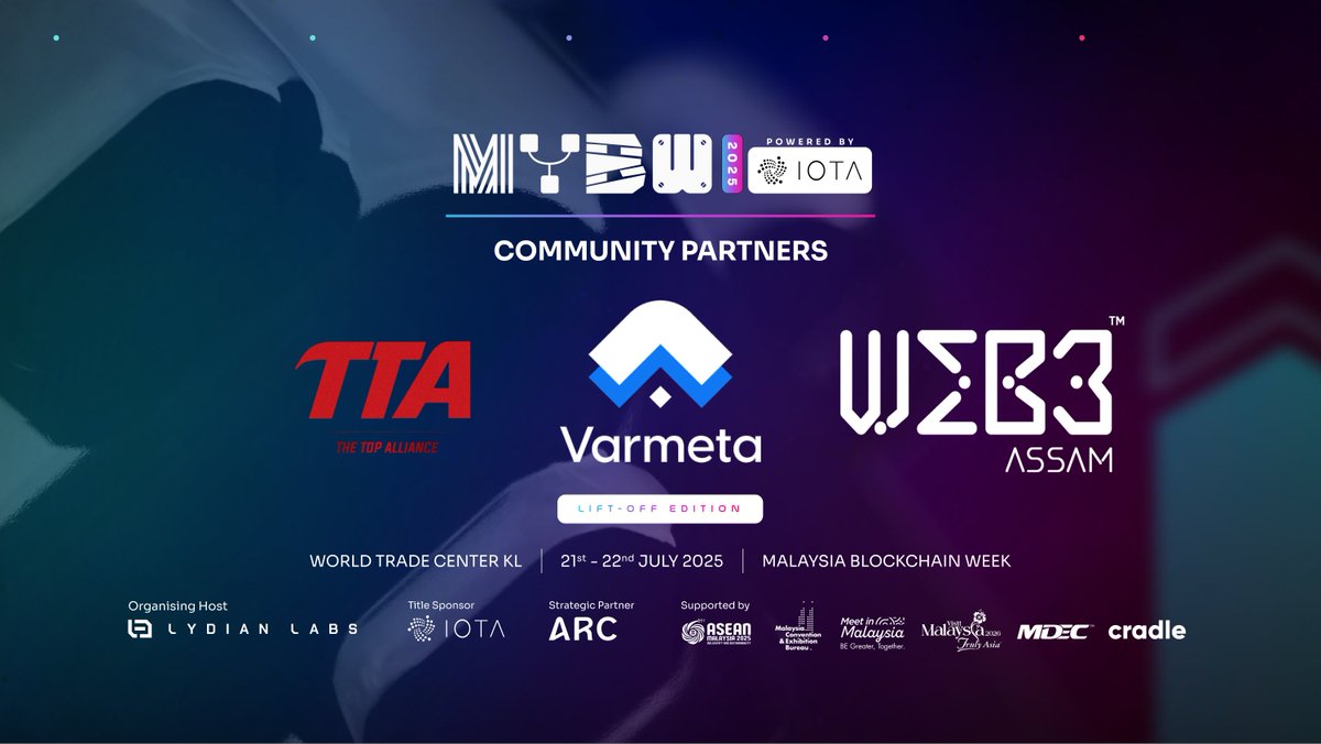 Expanding across networks, formats, and regions — these Community Partners help push the boundaries.

Join us in welcoming to #MYBW2025:
🔹 <a href="/TTAlliance_/">TTA</a>
🔹 <a href="/var_meta/">Varmeta</a>
🔹 <a href="/Web3Assam/">Web3Assam®</a>

#LiftOff