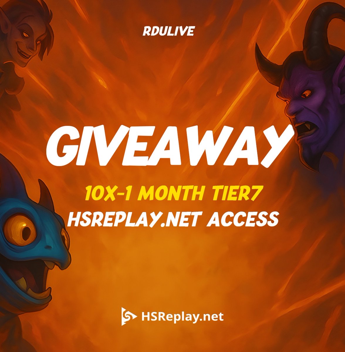 RduStreaming's tweet photo. Doing a cool giveaway powered by @HSReplayNet !
What you have to do:
⭐️Win a game with a D rated hero(list in comments)
⭐️Post it in the ''tier7-competition'' channel on my discord
Winners will be announced on stream in 1 week on 4th of July, good luck!
#HDTPartner https://t.co/iGgf78k9zE