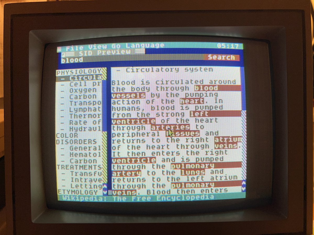 Wikipedia on C64 OS is a cool thing to demo. But what people forget is that you can also run Utilities concurrently with Apps. So, you can open Memos and take notes in Wikipedia. You can also listen to SID tunes! The music even plays while downloading!! #C64
