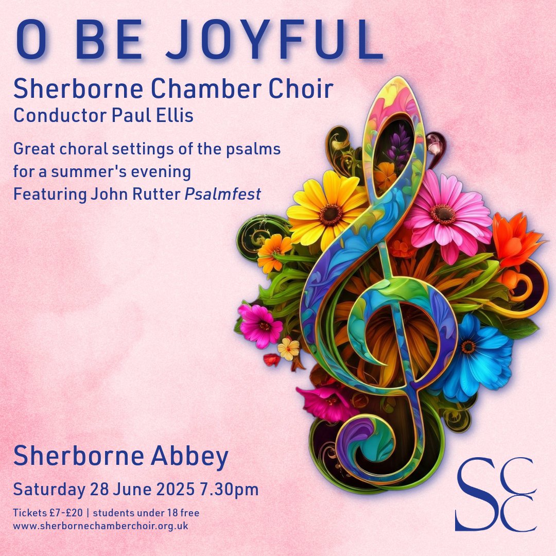 Join us tomorrow in the cool of Sherborne Abbey for a summer's evening of great choral music inspired by the ancient words of the psalms.
Lots of lovely music spanning over 400 years, inc. Gibbons, Handel, Howells, &amp; Rutter.
🎟️sherbornechamberchoir.org.uk/concerts/o-be-…
£7-£20 online &amp; on the door