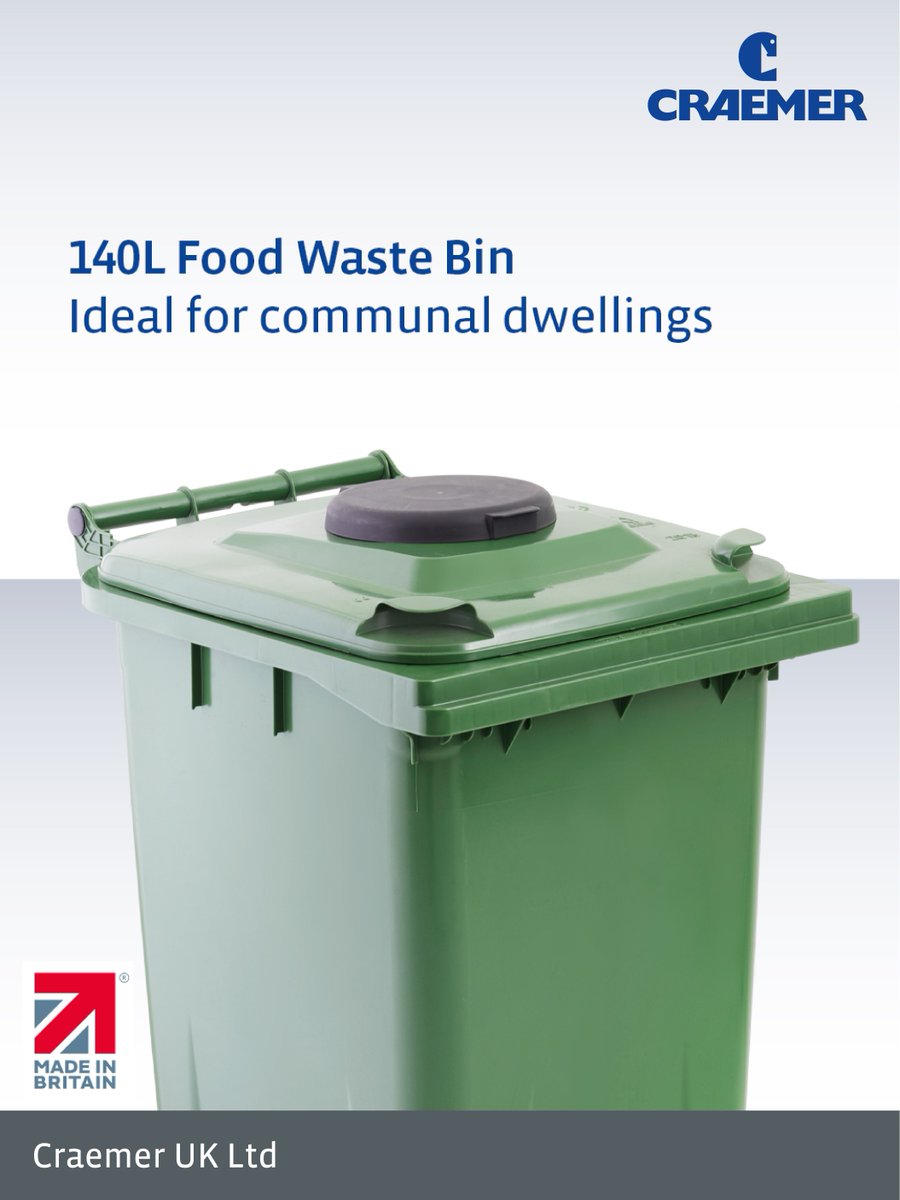 Designed for hygiene, built for reliability—the 140L food waste bin from #Craemer is the perfect solution for secure waste management.

craemer.com/en/wheelie-bin… 

#foodwaste #simplerrecycling #craemer #madeinbritain #circulareconomy #waste #wastemanagement #commercialwaste