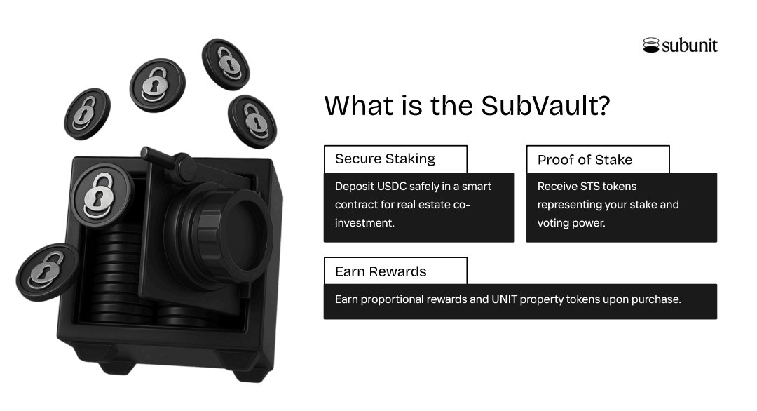 Dukawancy's tweet image. 3/
 The Subvault is where the magic starts:
Deposit USDC → Earn STS shares → Stack SubPoints
Early supporters? You’re early-early. 

This is the capital formation engine for buying real-world property.

#SubunitSubvault #SubsquadOGs