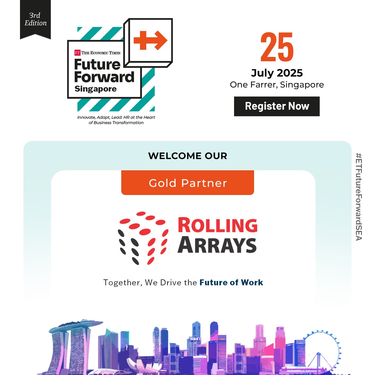 ETHRWorld South-East Asia (@ethrworldsea) on Twitter photo We’re delighted to welcome <a href="/RollingArrays/">Rolling Arrays</a> as a Gold Partner
We’re excited to welcome Rolling Arrays as a Gold Partner at The Economic Times Future Forward Southeast Asia Series 2025 – Singapore Chapter!
Register now: hrsea.economictimes.indiatimes.com/future-forward…
#ETFutureForwardSEA #ETFutureForward We’re delighted to welcome <a href="/RollingArrays/">Rolling Arrays</a> as a Gold Partner
We’re excited to welcome Rolling Arrays as a Gold Partner at The Economic Times Future Forward Southeast Asia Series 2025 – Singapore Chapter!
Register now: hrsea.economictimes.indiatimes.com/future-forward…
#ETFutureForwardSEA #ETFutureForward