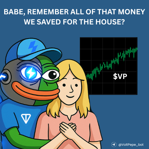 VoltPepe's tweet image. HAPPY FRIDAY FAM! 🗣️

Remember to tell your wife what happened to the house savings 🤣🤣🤣

$VP will secure you for the future we got you 😉

#VoltPepe #VP #100xGem #AirdropSeason #ToTheMoon #TON #memecoin #FridayMotivation