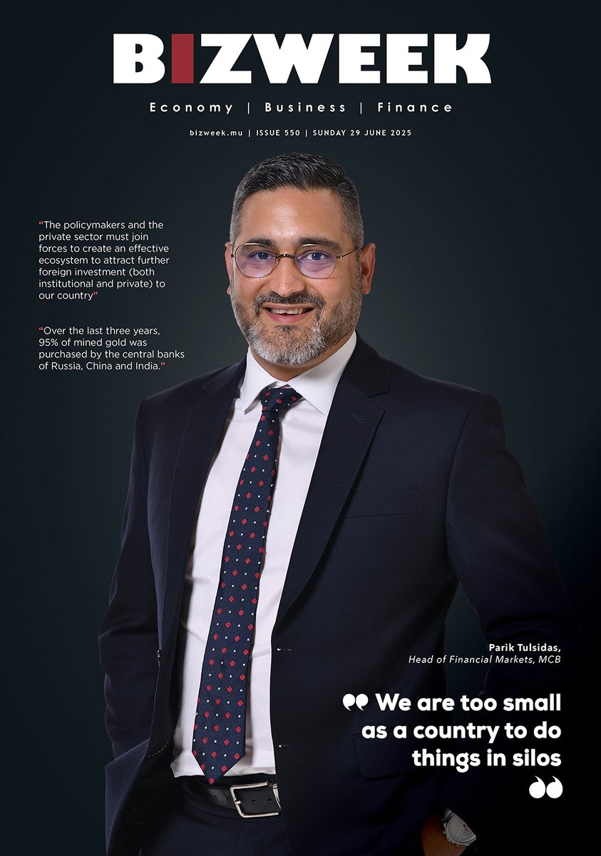 bizweekmu's tweet image. &quot;We are too small as a country to do things in silos.&quot;
Parik Tulsidas, Head of Financial Markets, MCB.

@ParikParikshat @ParikTulsidas @mcbgroup 

📖 Read the full article on: bizweek.mu

#BIZweek #Mauritius #Business #Economy #Diplomacy #Finance #Fintech