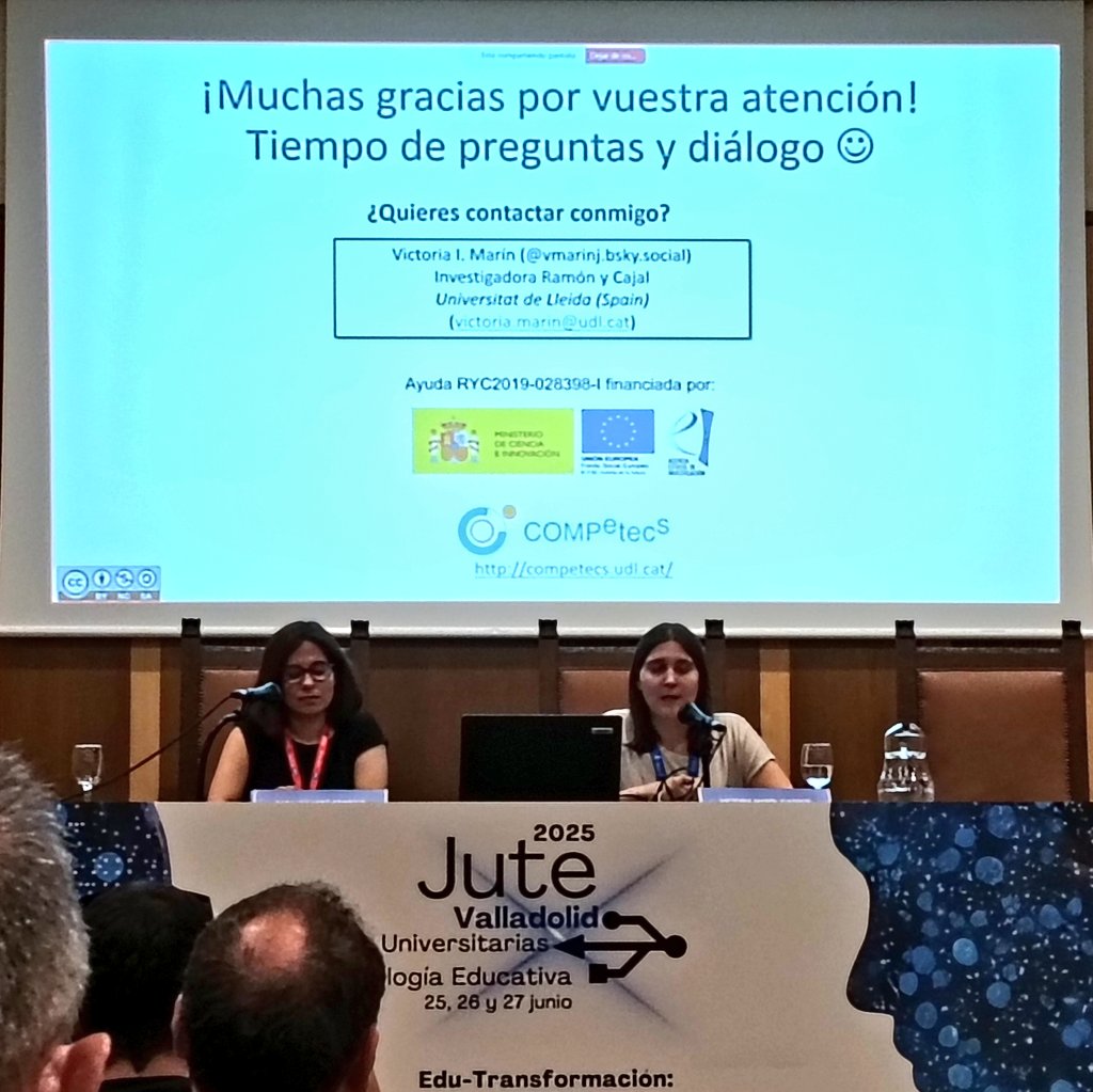 Juan Pablo Hernández Ramos (@jphramos) on Twitter photo Que intensidad, que pasión, que vitalidad. Increíble escuchar a <a href="/vmarinj/">Victoria I. Marín (@vmarinj.bsky.social)</a> en #jute25 sobre el futuro de la tecnología educativa. Enhorabuena por ese enfoque crítico y a la vez constructivo. Que intensidad, que pasión, que vitalidad. Increíble escuchar a <a href="/vmarinj/">Victoria I. Marín (@vmarinj.bsky.social)</a> en #jute25 sobre el futuro de la tecnología educativa. Enhorabuena por ese enfoque crítico y a la vez constructivo.