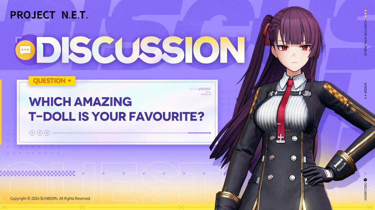 SEAPROJECTNET's tweet image. [DISCUSSION] WHICH AMAZING T-DOLL IS YOUR FAVOURITE?
Which amazing T-Doll in our game is your favourite?
Tell us in the comments section below!

&amp;gt;&amp;gt; Pre-Register NOW: sea.hecategames.com

#ProjectNET #GirlsFrontline #gfl