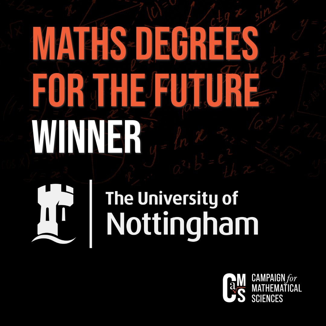 Congratulations to the University of Nottingham, who won a share of the £2.5 million Maths Degrees for the Future funding pot.

"AI is changing our lives, so this funding will be used to teach our students the maths on which all AI tools rely." - Professor Christopher Brignell