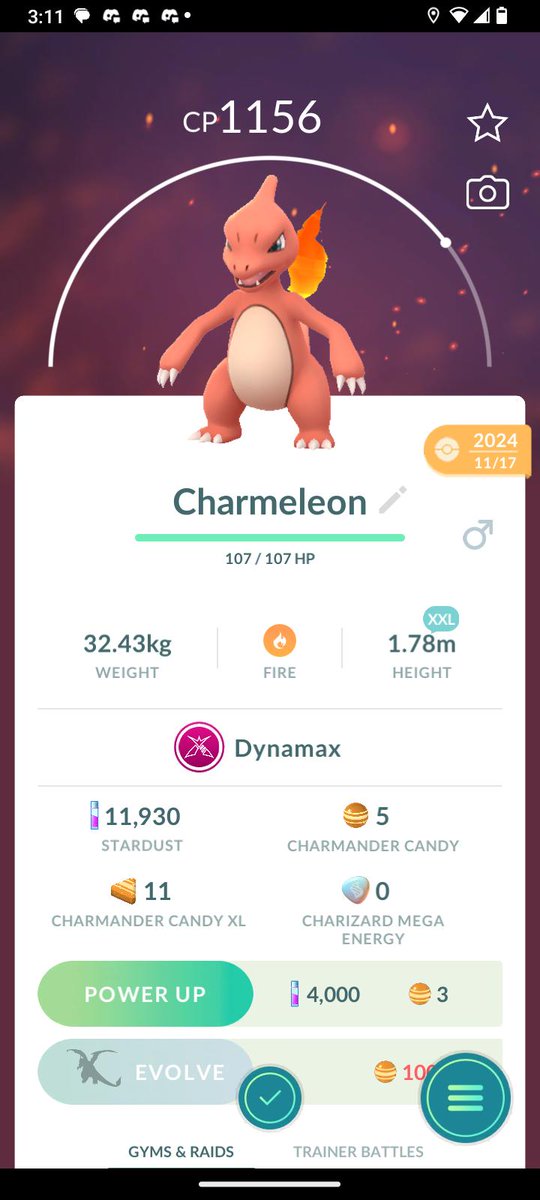 Christo29672913's tweet photo. @Christo29672913 My Dynamax Charmander Evolved Into Dynamax Charmeleon
#PokemonGOfriends
#Pokemon
#PokemonGO
#Nintendo
#gamefreak
#charmeleon
#Dynamaxpokemon
#DynamaxCharmeleon https://t.co/FTLug8bgZa