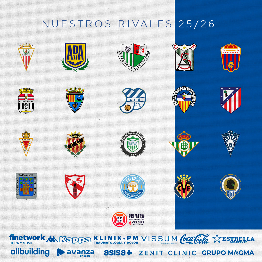 📢 ¡Ya conocemos a nuestros rivales para la temporada 2025/26 en Primera RFEF!

🔵⚪ ¡Preparados para lo que viene!

💙 #MachoHércules 🤍