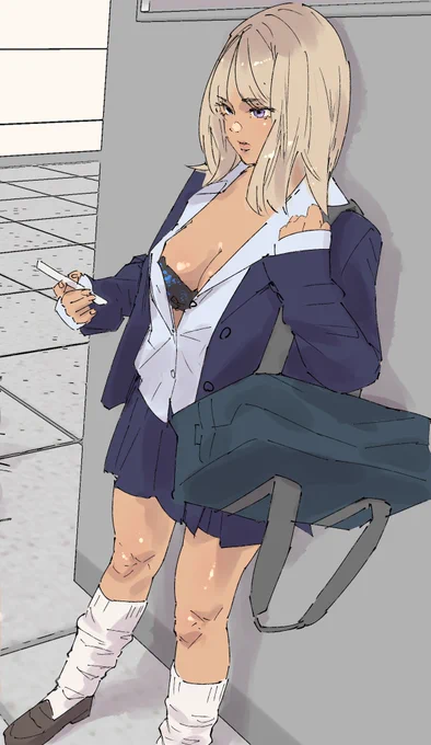 実は上がってなかったアイコン元絵のブラチラJK