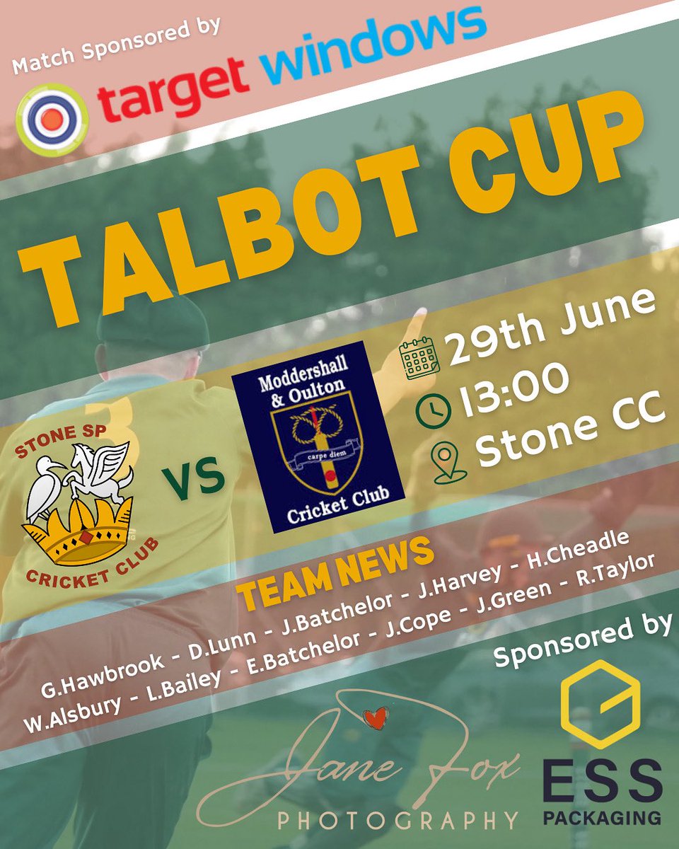 We welcome @moddershallandoultoncc to HQ on Sunday in the Talbot Cup 🏏
