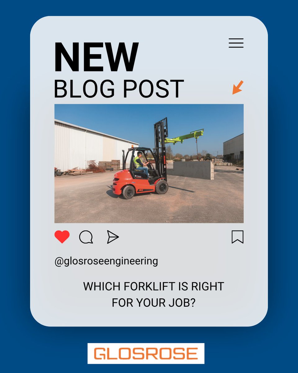 Struggling to choose the right forklift? 

Our latest blog breaks down what to consider, from capacity and fuel type to space constraints and application.

Let us help you make the right call.

Read now: ow.ly/VwUj50WhktW

#ForkliftAdvice #Glosrose #MaterialHandling