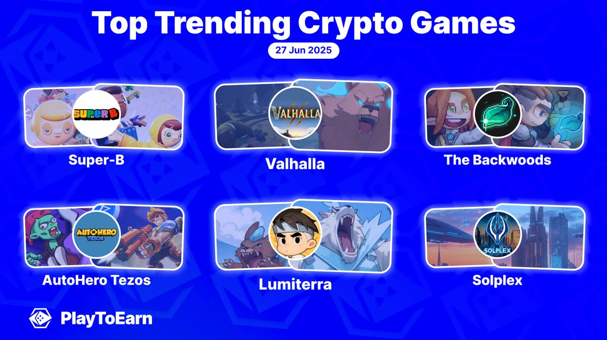 Trending on PlayToEarn! ⚡️

H ere are 6 blockchain games exploding with page visits and searches worth looking into🧑‍💻🎮

👉<a href="/RealFlokiInu/">Floki</a> 
👉<a href="/TheBackwoodsSol/">The Backwoods</a> 
👉<a href="/super_b_io/">Super-B🧱🦭/acc</a> 
👉<a href="/LumiterraGame/">Lumiterra (mainnet arc)</a> 
👉<a href="/Solplex_game/">Solplex</a> 
👉<a href="/autoherotezos/">AutoHero Tezos</a> 

Leave a like, share and comment to spread the word✍️