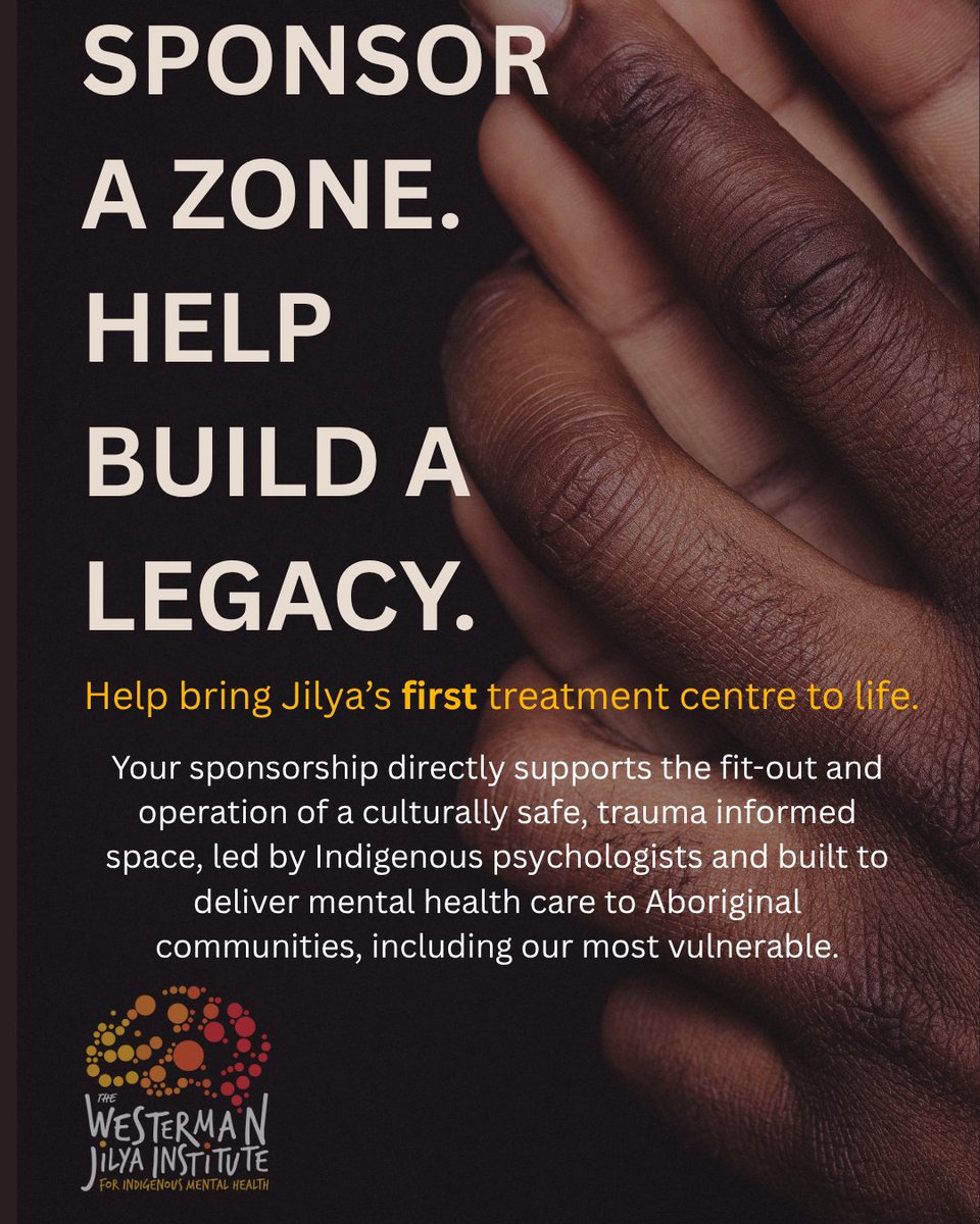 jilyainstitute's tweet image. 🌟 Be part of building Jilya’s first Indigenous-led treatment centre.🌟
Sponsor a zone: Clinical, Training, Research or Student Hub.
Give before EOFY to support lasting change
📩 babu.sajjad@thejilyainstitute.com.au
Jilya is an ORIC & ACNC-registered Aboriginal charity (ICN 9173)