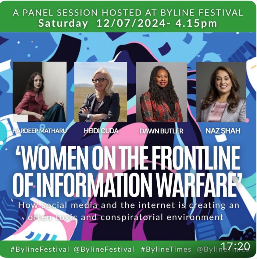 Byline Festival (@bylinefest) on Twitter photo Donāt miss these amazing women journalists & MPs talking about what it is like to be on the frontline of the information war
At Byline Festival, 11-13/7 Keele Uni
With <a href="/NazShahBfd/">Naz Shah MP</a> <a href="/DawnButlerBrent/">Dawn Butler āš¾š</a> <a href="/Heidi_Cuda/">Bette Dangerous</a> <a href="/Hardeep_Matharu/">Hardeep Matharu</a>
Full programme & tickets
bylinefestival.com Donāt miss these amazing women journalists & MPs talking about what it is like to be on the frontline of the information war
At Byline Festival, 11-13/7 Keele Uni
With <a href="/NazShahBfd/">Naz Shah MP</a> <a href="/DawnButlerBrent/">Dawn Butler āš¾š</a> <a href="/Heidi_Cuda/">Bette Dangerous</a> <a href="/Hardeep_Matharu/">Hardeep Matharu</a>
Full programme & tickets
bylinefestival.com