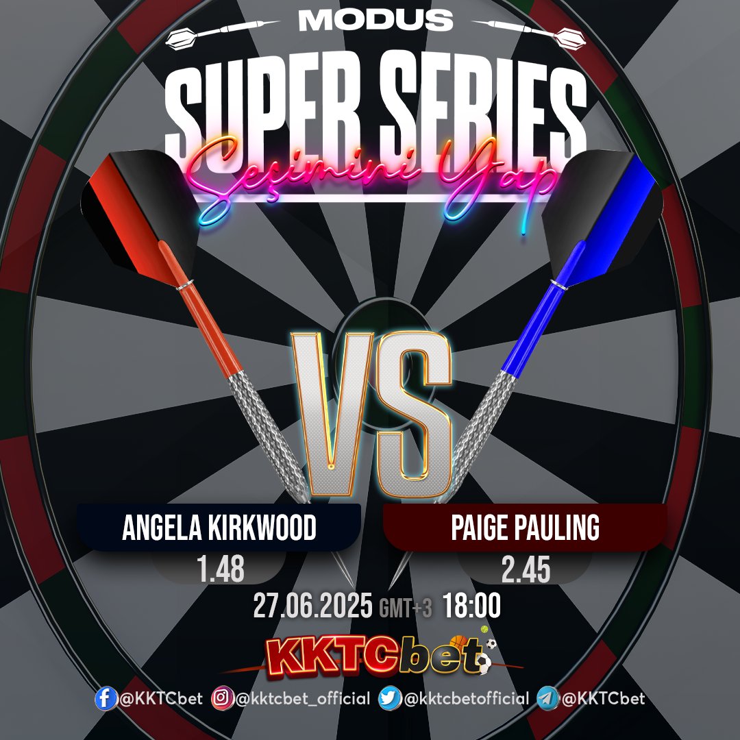 KKTCbetofficial's tweet image. Seçimini yap! Angela Kirkwood - Paige Pauling - Favorin Kim? #Darts #DartLife #DartPlayer #DartTournament #ModusSuperSeries #ModusDarts #SuperSeriesDarts #ModusDartsEvents #DartsCommunity #DartsFans #DartAddict #DartLove #DartCompetition #DartMatch #DartChampionship #DartLeague