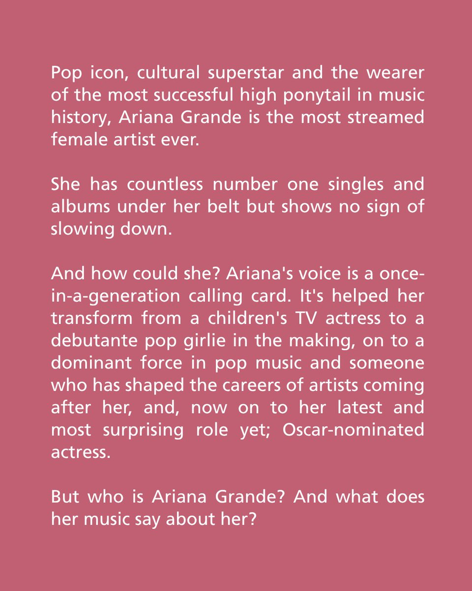 We're delighted to be publishing the Ariana Grande: Her Life and Music, Era by Era by <a href="/georgegriffiths/">george griffiths</a>!

The ultimate fan's book that delves into the creation of her inimitable songs, as well as the astonishing woman who sings them.

Coming this Autumn: geni.us/ArianaGrandeBo…