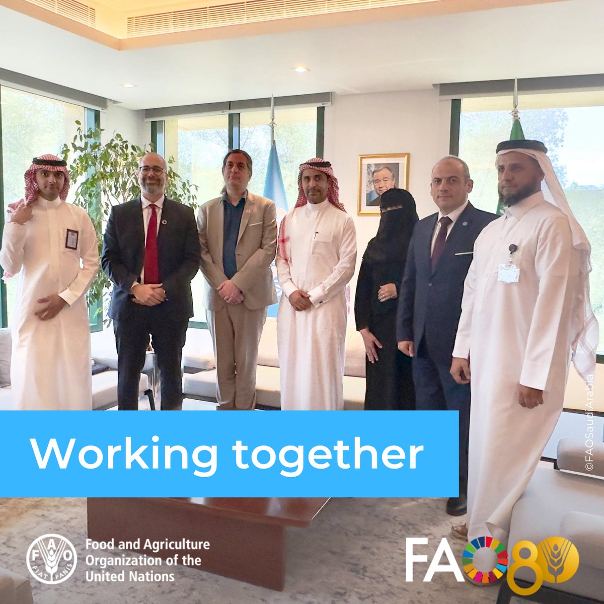 منظمة الفاو في السعودية (@faosaudiarabia) on Twitter photo In partnership with <a href="/MEWA_KSA/">وزارة البيئة والمياه والزراعة</a> and the broader <a href="/UN_SaudiArabia/">UN in Saudi Arabia 🇺🇳🇸🇦</a>, <a href="/FAO/">Food and Agriculture Organization</a> aims to advance integrated transformations within agrifood systems to support #SaudiArabia’s strategic goal of achieving #SaudiVision2030 and promoting sustainable development in the Kingdom and beyond. In partnership with <a href="/MEWA_KSA/">وزارة البيئة والمياه والزراعة</a> and the broader <a href="/UN_SaudiArabia/">UN in Saudi Arabia 🇺🇳🇸🇦</a>, <a href="/FAO/">Food and Agriculture Organization</a> aims to advance integrated transformations within agrifood systems to support #SaudiArabia’s strategic goal of achieving #SaudiVision2030 and promoting sustainable development in the Kingdom and beyond.