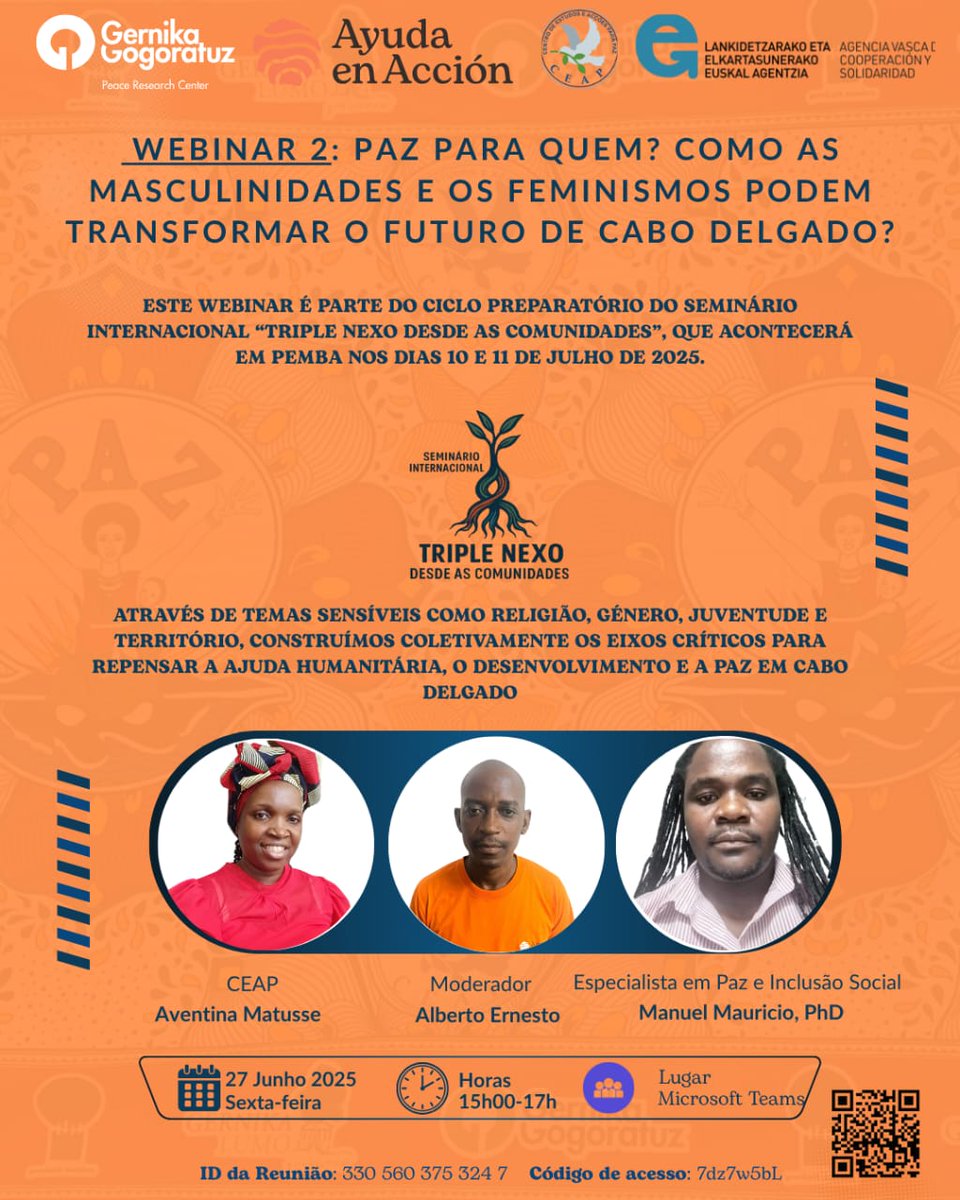 🔔 Lotura Hirukoitzari buruzko Nazioarteko Mintegiaren prestaketekin jarraituz, gaur bigarren Webinarra egingo dugu, 15:00etatik 17:00etara (bertako ordua).

🗣️ Hausnarketa- eta elkarrizketa-gune honetan parte hartzera gonbidatzen zaituztegu!

<a href="/GGogoratuz/">Gernika Gogoratuz</a> 
<a href="/ayudaenaccion/">Ayuda en Acción</a>
#CEAP