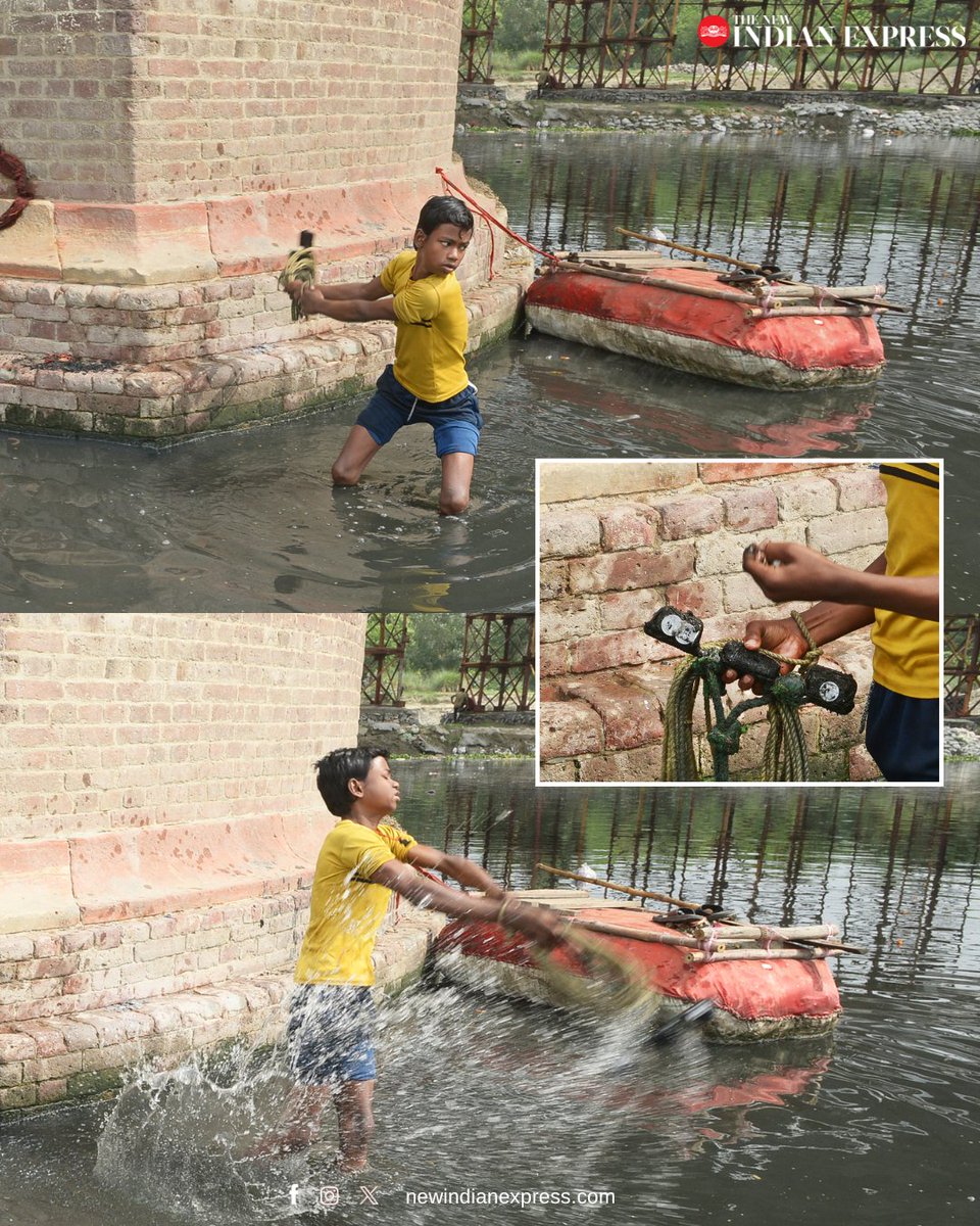 The boat rocked gently as we stepped in — the hand-painted blue has chipped away at places to reveal worn out wood, as the vessel stood tethered at Nigambodh Ghat on the sultry afternoon. The cemented steps lay in ruin — thick moss obscuring its edges and vegetation emerging from