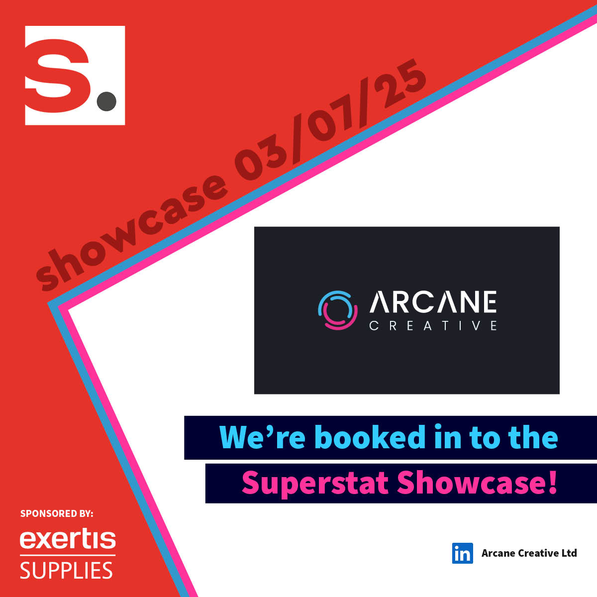 Please welcome our attending supplier Arcane Creative! Come and meet them at our conference!

If you haven't already, sign up to the Superstat Showcase at superstat.co.uk/showcase-membe…