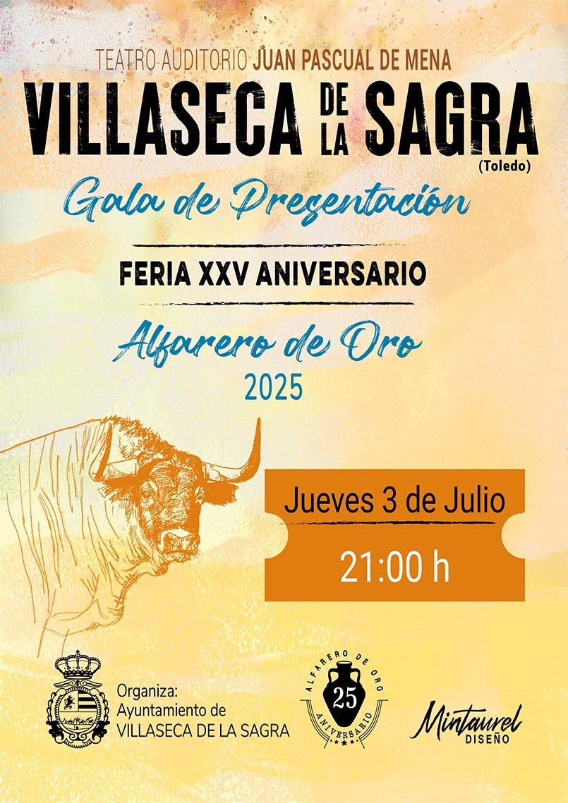 Gran Gala XXV Alfarero de Oro
📅 Jueves 3 julio | 🕘 21:00h
📍 Auditorio Juan Pascual de Mena

Presentación oficial de los carteles del XXV aniversario del prestigioso certamen de novilladas.

#AlfareroDeOro #Villaseca2025 #Tauromaquia #quenotelocuenten #venasentirlo #venavivirlo