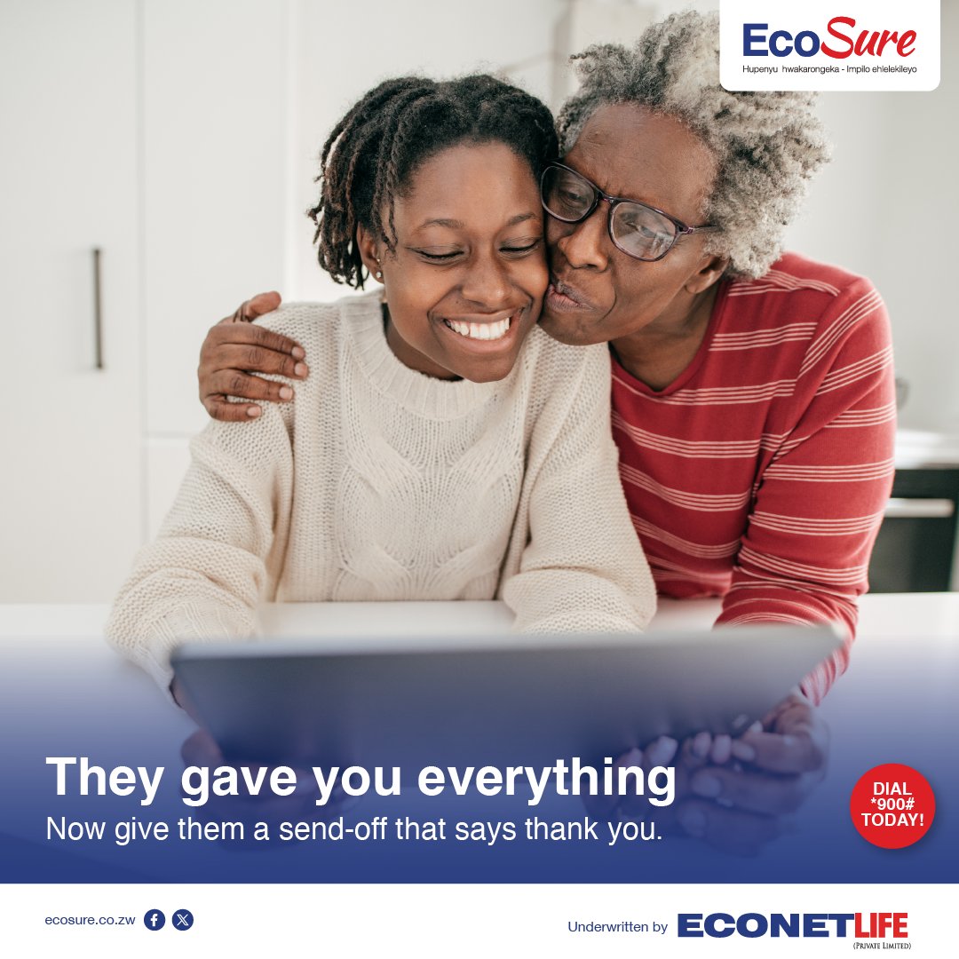 Cover your biological parents and grandparents under the age of 70 with EcoSure funeral cover from just $0.75. Dial *900# today!

#EcoSure #FuneralCover